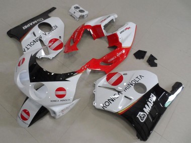 1990-1998 Honda CBR250RR MC22 Motorcycle Fairings - White Red Glossy Black Konica Minolta Canada