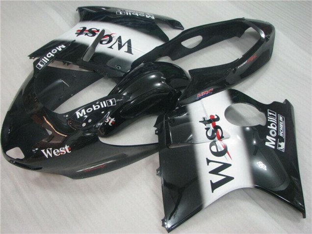1996-2007 Honda CBR1100XX Blackbird Motorcycle Fairings - Glossy Black White West Canada