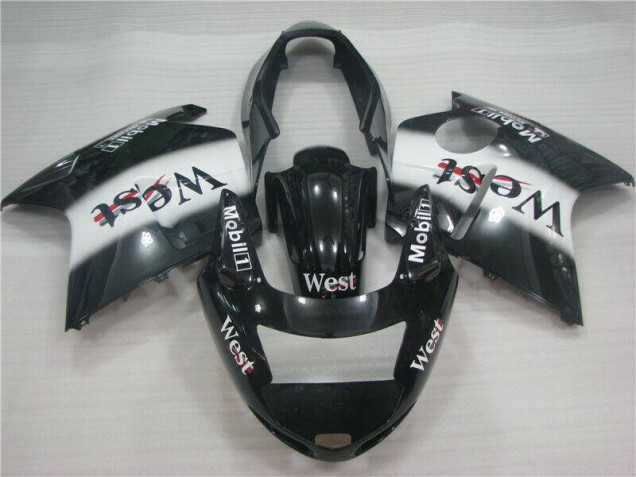 1996-2007 Honda CBR1100XX Blackbird Motorcycle Fairings - Glossy Black White West Canada