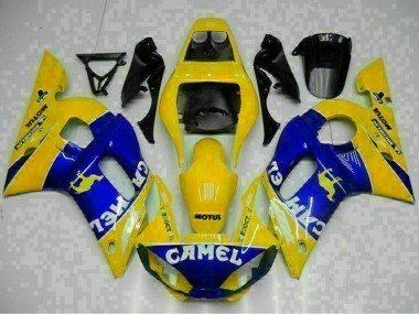 1998-2002 Yamaha YZF R6 Motorcycle Fairings - Yellow Blue White Camel Motul Canada