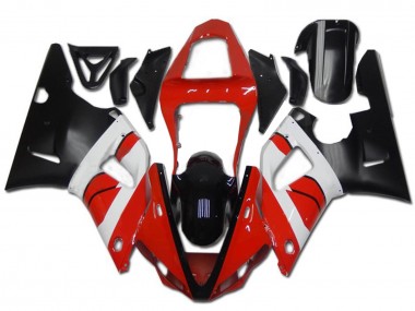 2000-2001 Yamaha YZF R1 Motorcycle Fairing - Red White Glossy Black Canada