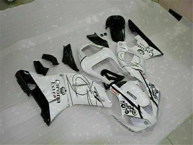 2000-2001 Yamaha YZF R1 Motorcycle Fairings - White Black Corona Extra Canada