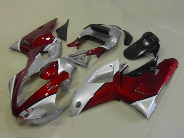 2000-2001 Yamaha YZF R1 Motorcycle Fairings - Silver Maroon Red Canada