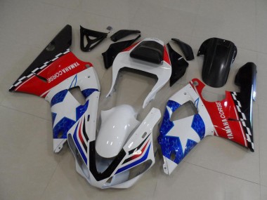 2000-2001 Yamaha YZF R1 Motorcycle Fairings - White Red Blue Black Corse Canada