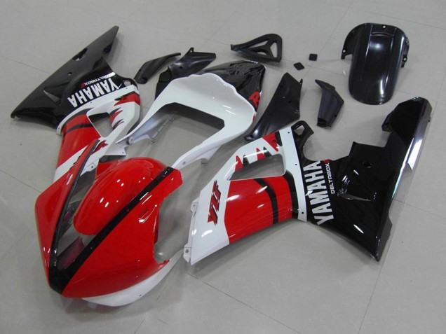 2000-2001 Yamaha YZF R1 Motorcycle Fairings - Red White Glossy Black Racing Version Canada