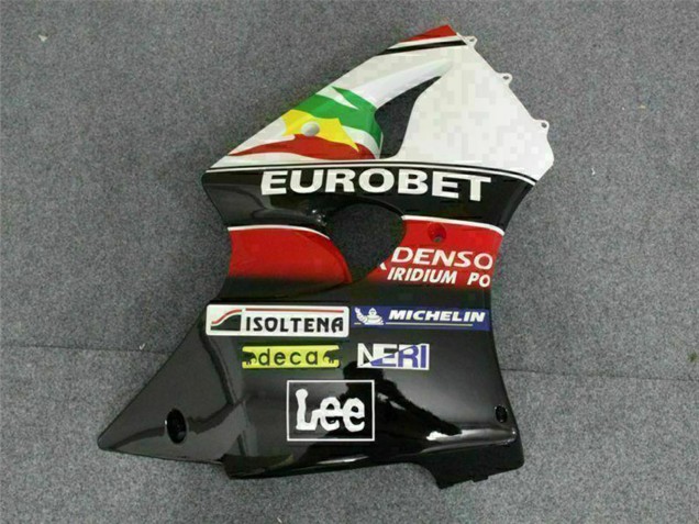 2000-2002 Kawasaki ZX6R Motorcycle Fairings - White Red Yellow Green Glossy Black Star EuroBet Canada
