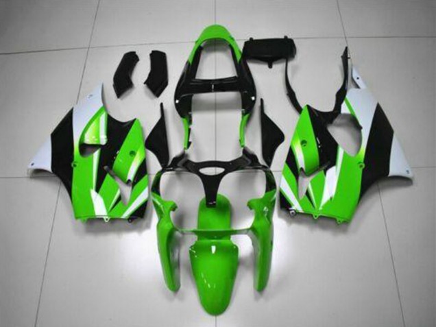 2000-2002 Kawasaki ZX6R Motorcycle Fairing Kits - Green White Black Canada