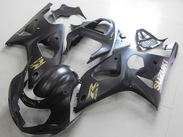 2000-2002 Suzuki GSXR 1000 Motorcycle Fairings - Matte Black Gold Decal Canada