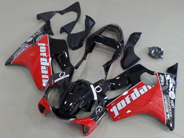 2001-2003 Honda CBR600 F4i Motorcycle Fairings - Glossy Black Red White Jordan Canada