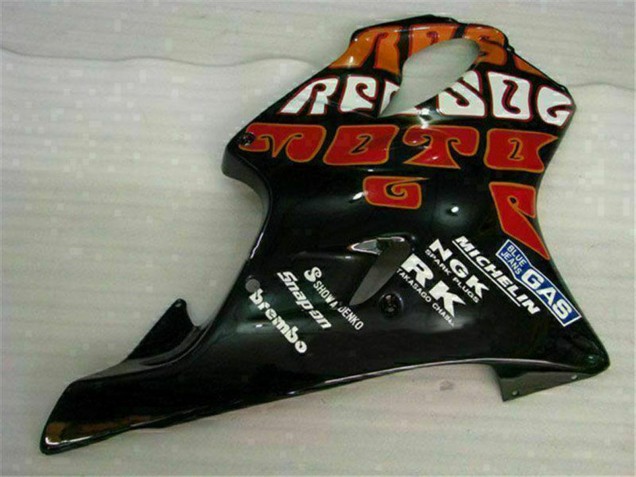 2001-2003 Honda CBR600 F4i Motorcycle Fairings - Yellow Orange Glossy Black Rossi 46 Canada