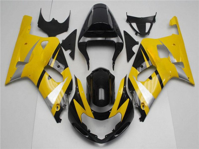 2001-2003 Suzuki GSXR 600/750 Motorcycle Fairings - Yellow Silver Glossy Black Canada