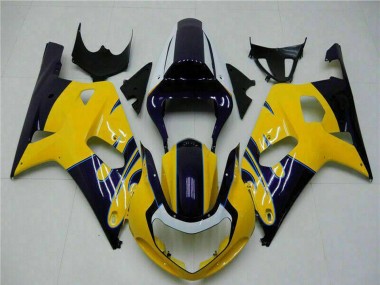 2001-2003 Suzuki GSXR 600/750 Motorcycle Fairings - Yellow Dark Blue Glossy Black Canada