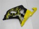 2001-2003 Suzuki GSXR 600/750 Motorcycle Fairings - Glossy Black Yellow Flame Canada
