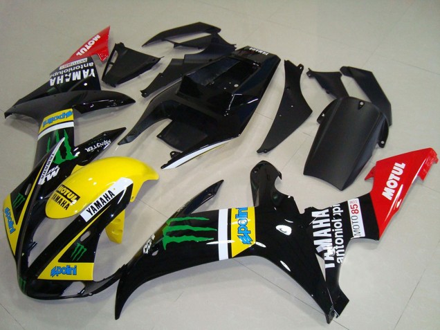 2002-2003 Yamaha YZF R1 Motorcycle Fairings - Glossy Black Yellow Red Green Motul Monster Canada