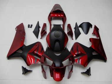 2003-2004 Honda CBR600RR Motorcycle Fairings - Red Matte Black Stripe Canada