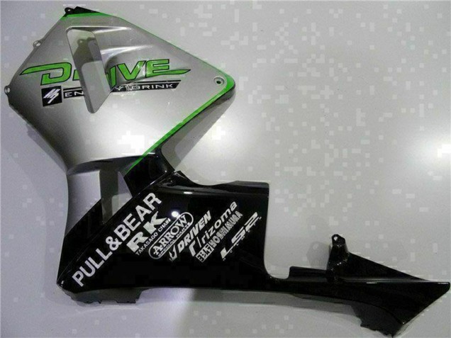 2003-2004 Honda CBR600RR Motorcycle Fairing - Silver Green Glossy Black Canada