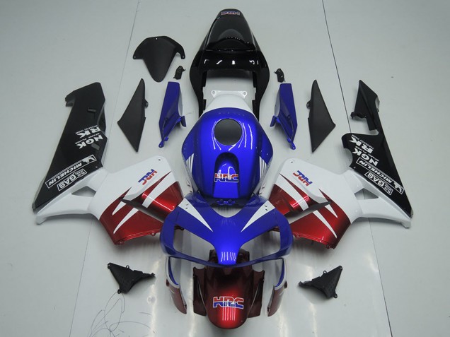 2003-2004 Honda CBR600RR Motorcycle Fairings - White Red Blue Glossy Black HRC Canada