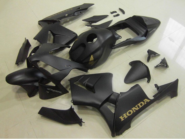 2003-2004 Honda CBR600RR Motorcycle Fairings - Matte Black Gold Decal Canada