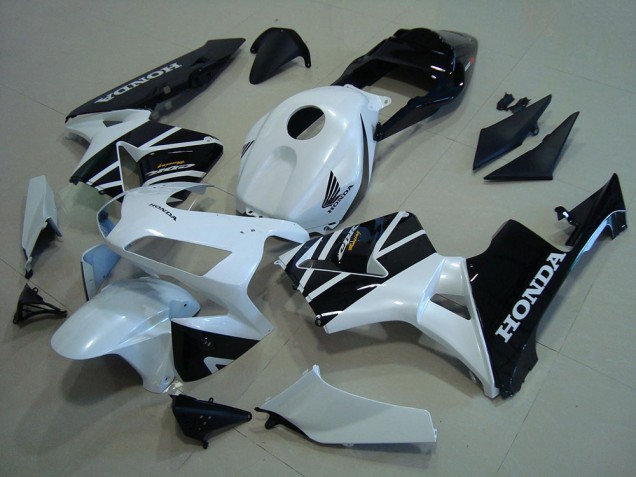 2003-2004 Honda CBR600RR Motorcycle Fairings - White Glossy Black Canada