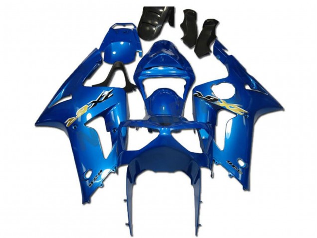 2003-2004 Kawasaki ZX6R Motorcycle Fairings - Green White Black Silkolene Canada