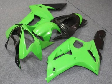 2003-2004 Kawasaki ZX6R Motorcycle Fairings - Light Green Glossy Black Canada