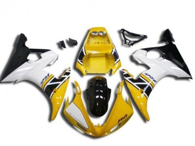 2003-2004 Yamaha YZF R6 Motorcycle Fairing - Yellow White Glossy Black Canada