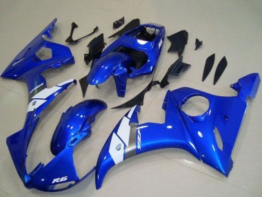 2003-2004 Yamaha YZF R6 Motorcycle Fairing - Blue White OEM Style Canada