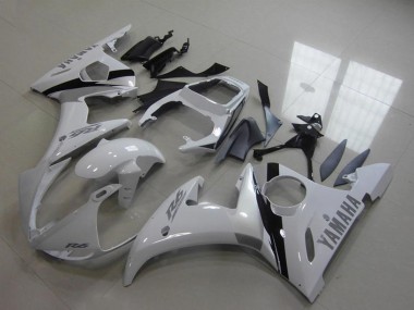 2003-2004 Yamaha YZF R6 Motorcycle Fairing Kits - White Glossy Black Canada