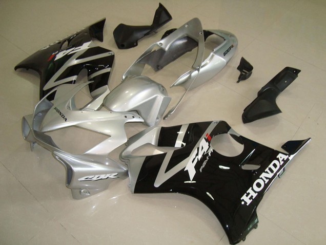2004-2007 Honda CBR600 F4i Motorcycle Fairing - Silver Glossy Black Canada