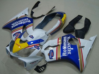 2004-2007 Honda CBR600 F4i Motorcycle Fairings - White Blue Yellow Rothmans Canada
