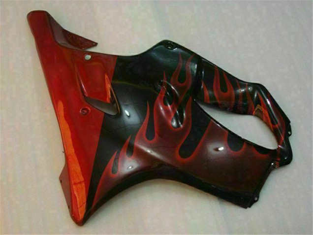 2004-2007 Honda CBR600 F4i Motorcycle Fairings - Glossy Black Red Flame Canada