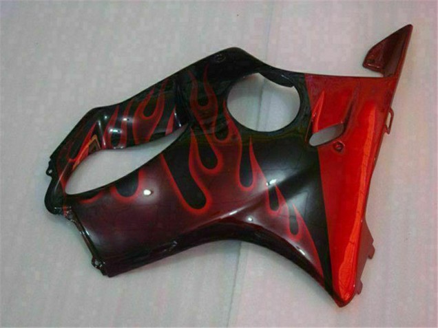 2004-2007 Honda CBR600 F4i Motorcycle Fairings - Glossy Black Red Flame Canada
