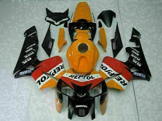 2005-2006 Honda CBR600RR Motorcycle Fairings - Orange White Red Black Repsol Canada