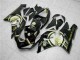 2005-2006 Kawasaki ZX6R Motorcycle Fairings - Glossy Black White Gold Lucky Strike Canada