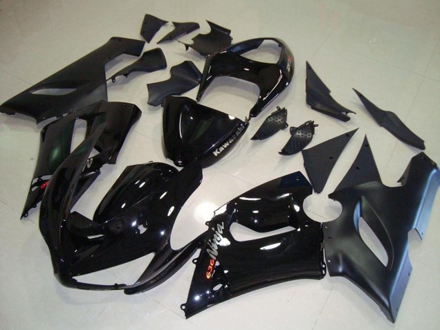 2005-2006 Kawasaki ZX6R Motorcycle Fairings - Glossy Black Matte Black Silver Red Canada