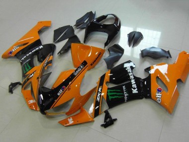 2005-2006 Kawasaki ZX6R Motorcycle Fairings - Orange Black Green Monster Canada