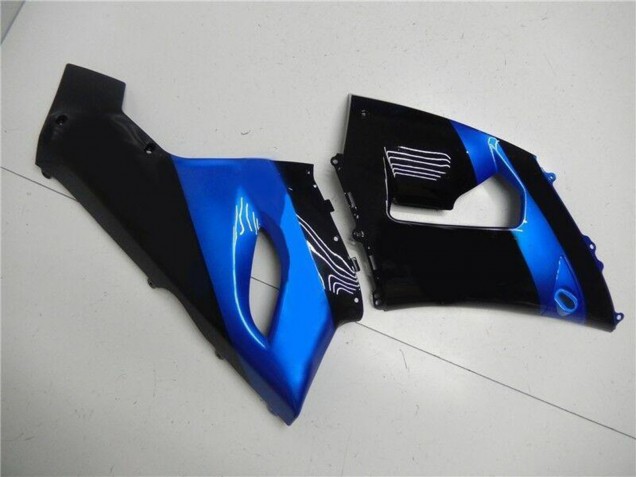 2005-2006 Kawasaki ZX6R Motorcycle Fairing Kits - Blue Glossy Black Canada