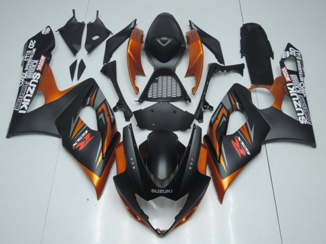 2005-2006 Suzuki GSXR 1000 Motorcycle Fairing - Matte Black Orange Canada