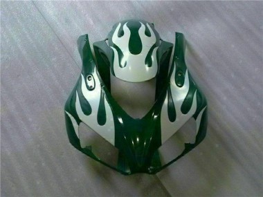2006-2007 Honda CBR1000RR Motorcycle Fairings - White Green Flame Canada