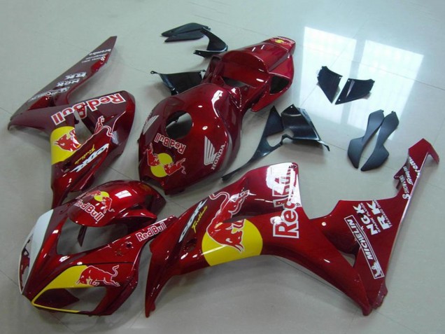 2006-2007 Honda CBR1000RR Motorcycle Fairings - Red Yellow White Red Bull Canada