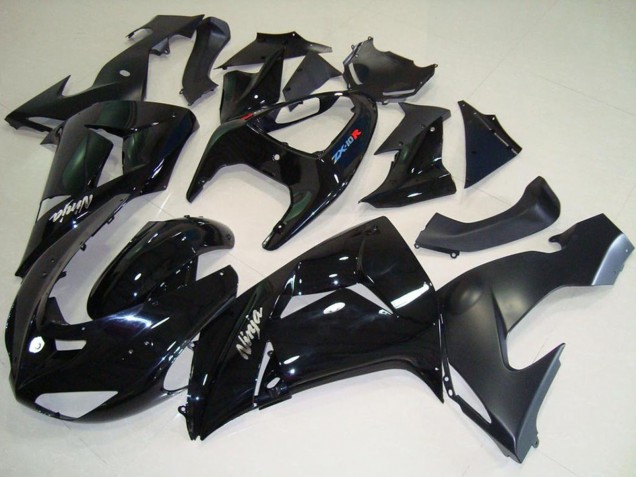 2006-2007 Kawasaki ZX10R Motorcycle Fairings - Glossy Black Matte Black White Ninja Canada
