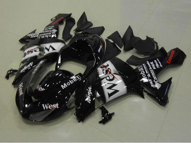 2006-2007 Kawasaki ZX10R Motorcycle Fairings - Glossy Black White West Red Canada