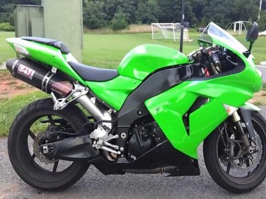 2006-2007 Kawasaki ZX10R Motorcycle Fairing Kits - Green Matte Black Canada
