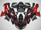 2006-2007 Kawasaki ZX10R Motorcycle Fairing - Glossy Black Red Flame Canada