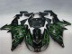 2006-2007 Kawasaki ZX10R Motorcycle Fairings - Glossy Black Green Flame Canada
