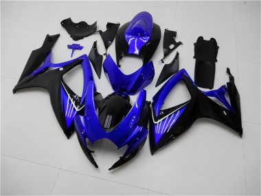 2006-2007 Suzuki GSXR 600/750 Motorcycle Fairings - Blue Glossy Black Canada