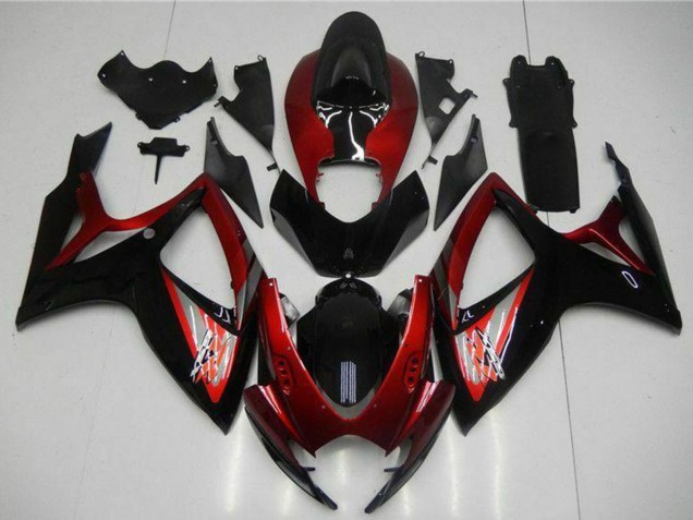 2006-2007 Suzuki GSXR 600/750 Motorcycle Fairing - Red Glossy Black Canada