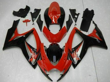2006-2007 Suzuki GSXR 600/750 Motorcycle Fairings - Red Glossy Black Canada