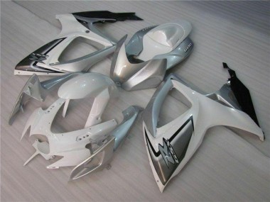 2006-2007 Suzuki GSXR 600/750 Motorcycle Fairings - White Silver Canada