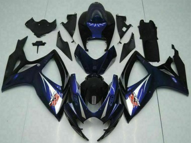 2006-2007 Suzuki GSXR 600/750 Motorcycle Fairings - Glossy Black Blue Canada